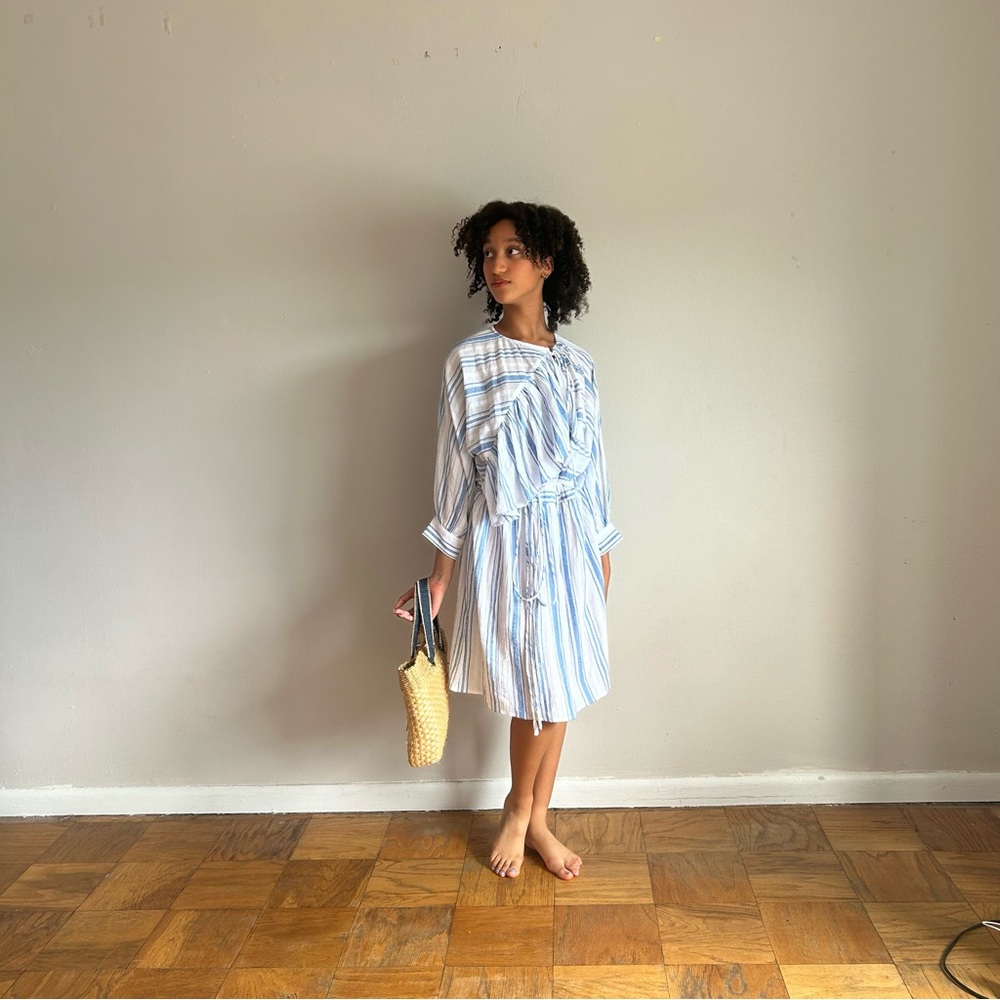 Antik Batik 'Serifos' Ruffled Stripped Dress Size XS/36 Coastal Granddaughter